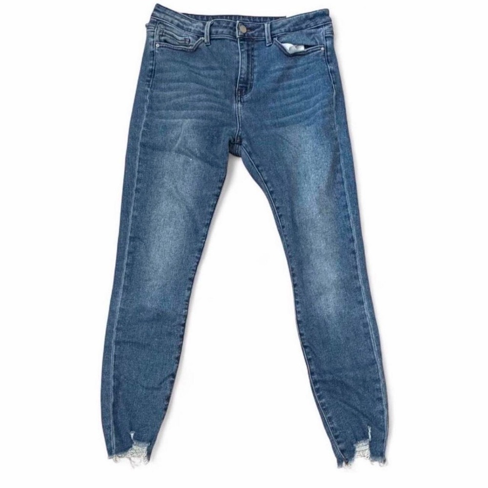 High-Rise Skinny Distressed Jeans Raw Hem